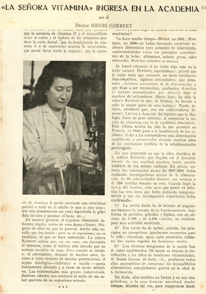 La señora vitamina ingresa en la academia