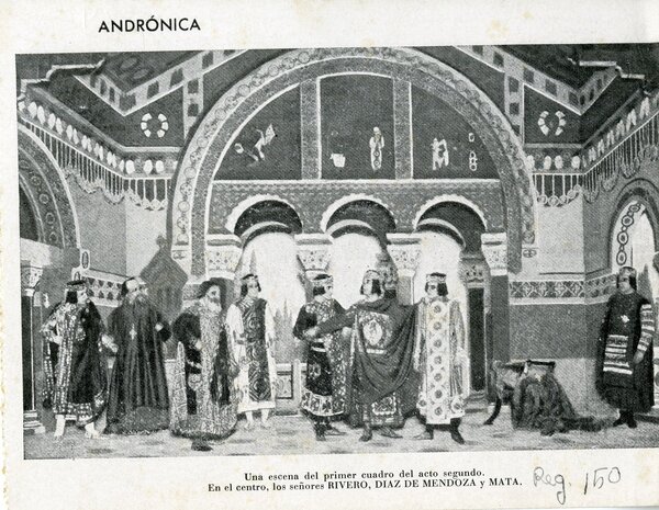 Representació d’Andrónica al Teatre Novetats, a càrrec de la
Compañía Dramática Guerrero-Mendoza, el 1905. MAE.
