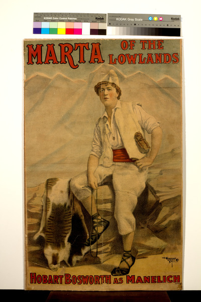 Cartell de Marta of the Lowlands amb l’actor Hobart Bosworth en el paper de Manelic. MAE.