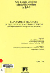 Employment Relations in the Spanish Banking Industry : a Comparative Research Among Some OECD Countries