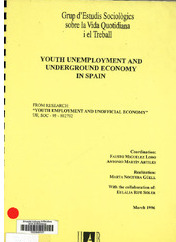 Youth Unemployment and Underground Economy in Spain 