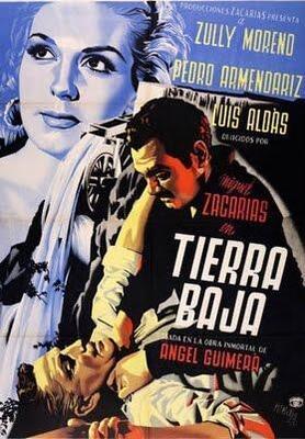 Cartell del film Tierra baja (1951), dirigit per Miguel Zacarías. Filmaffinity.