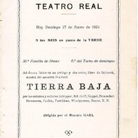 Programa de Tierra baja al Teatro Real de Madrid de 1924. MAE.