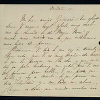 Carta de María Guerrero a Guimerà, probablement de 1894, en què li expressa el
seu malestar pel fet que Maria Rosa s’estreni abans en català que en castellà.
BC. 