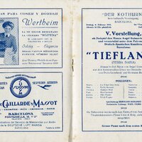 Programa de mà de Tiefland al Teatre Romea l’any 1931. MAE.