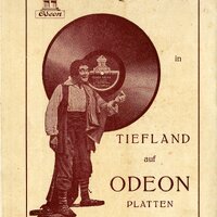 Cartell amb l’anunci de Tiefland al Teatre Odeon amb Enric Borràs. MAE. 