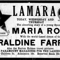 Cartell amb l’anunci del film Maria Rosa, de Cecil B. DeMille. Viquipèdia. 
