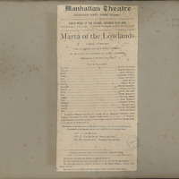 Programa de Marta of the Lowlands a The Manhattan Theatre. MAE.