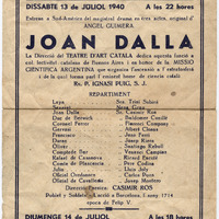 Programa de la representació de Joan Dalla a Mèxic el 1940. MAE.